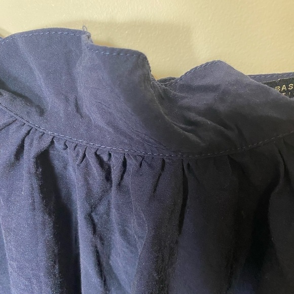 Zara Basics Long Sleeve Blue Blouse With Beads on Sleeve Size Small - Picture 4 of 12